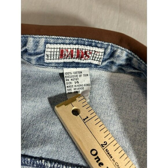 Vintage Denim Maxi Dress by FADS Button Front Prairie Womens sz 14 - Picture 7 of 9